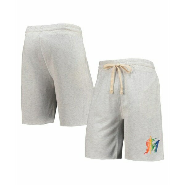 コンセプトスポーツ メンズ カジュアルパンツ ボトムス Men's Oatmeal Miami Marlins Mainstream Logo Terry Tri-Blend Shorts Oatmeal