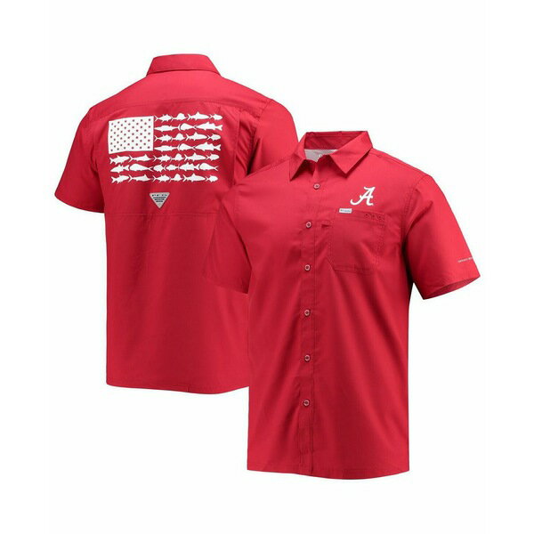 ӥ   ȥåץ Men's Crimson Alabama Crimson Tide Slack Tide Camp Button-Up Shirt Crimson