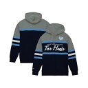 ミッチェル&ネス メンズ パーカー・スウェットシャツ アウター Men's Navy North Carolina Tar Heels Head Coach Pullover Hoodie Navy