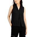 バースリー レディース カットソー トップス Women's Sleeveless Pleat V-Neck Top Black