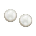 ラルフローレン メンズ ピアス・イヤリング アクセサリー Silver-Tone Imitation Pearl Stud Earrings (6MM) Silver