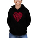 エルエーポップアート レディース カットソー トップス Women's Word Art Crazy Little Thing Called Love Hooded Sweatshirt Black