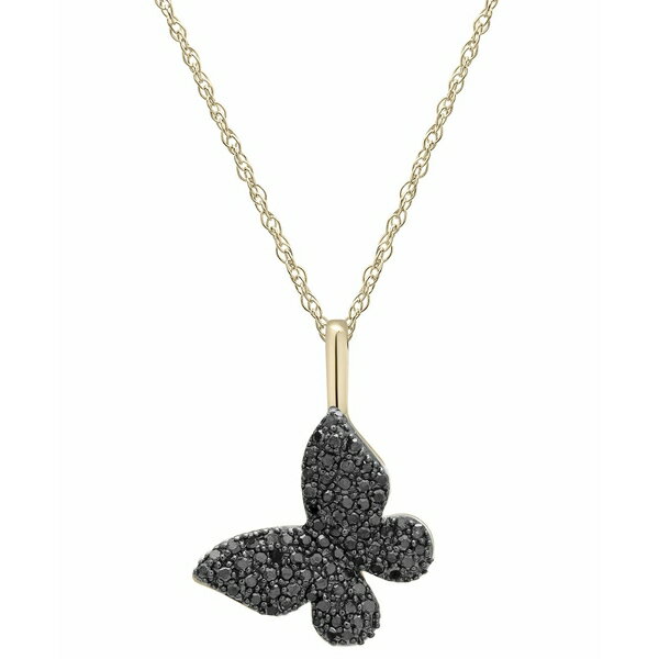 ラップド レディース ネックレス・チョーカー・ペンダントトップ アクセサリー Diamond Butterfly Pendant Necklace (1/6 ct. t.w.) in 14k Gold (Also Available in Black Diamond) Black Diamond