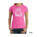 エルエーポップアート レディース カットソー トップス Women's Word Art T-Shirt - Popular Horse Breeds Pink