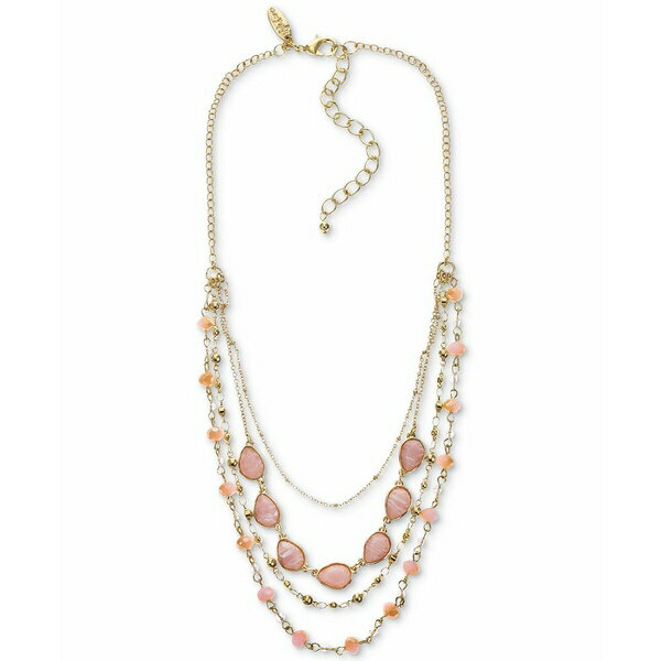 X^CAhR[ fB[X lbNXE`[J[Ey_ggbv ANZT[ Gold-Tone Color Stone & Bead Layered Strand Necklace, 17