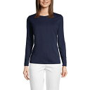 ランズエンド レディース カットソー トップス Women's Relaxed Supima Cotton T-Shirt Radiant navy