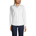 ランズエンド レディース カットソー トップス Tall Tall Wrinkle Free No Iron Button Front Shirt White