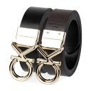 カルバンクライン レディース ベルト アクセサリー Women's Reversible Puffed CK Monogram Buckle Belt Blac...