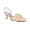インポ レディース パンプス シューズ Women's Elodie Slingback Buckle Kitten Heel Pumps White, Natural(4)