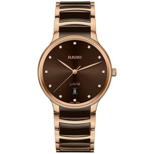 ラド レディース 腕時計 アクセサリー Unisex Swiss Centrix Diamond (1/10 ct. t.w.) Brown Ceramic & Rose Gold PVD Bracelet Watch 40mm Brown ラド レディース 腕時計 アクセサリー Unisex Swiss Centrix Diamond (1/10 ct. t.w.) Brown Ceramic & Rose Gold PVD Bracelet Watch 40mm Brown