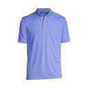 ランズエンド メンズ ポロシャツ トップス Big & Tall School Uniform Short Sleeve Solid Active Polo True blue