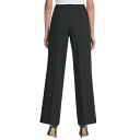 ダナ キャラン ニューヨーク レディース カジュアルパンツ ボトムス Women's Solid High-Rise Wide-Leg Career Pants Blk:black