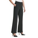 ダナ キャラン ニューヨーク レディース カジュアルパンツ ボトムス Women's Solid High-Rise Wide-Leg Career Pants Blk:black