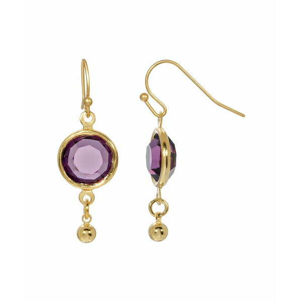 2028 レディース ピアス＆イヤリング アクセサリー Women's Gold Tone Purple Channel Wire Drop Earrings Purple