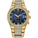 V`Y Y rv ANZT[ Men's Chronograph Eco-Drive Crystal Gold-Tone Stainless Steel Bracelet Watch 42mm Gold-tone