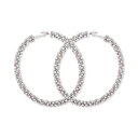 ゲス ピアス ゲス メンズ ピアス・イヤリング アクセサリー Crystal Pav&eacute; Large Hoop Earrings Silver