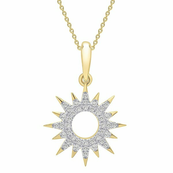 ラップド レディース ネックレス・チョーカー・ペンダントトップ アクセサリー Diamond Sun Pendant Necklace (1/10 ct. t.w.) in 14k Gold Created for Macy's (Also available in Black Diamond) White Diamond