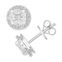 GtB[ RNV fB[X sAXCO ANZT[ EFFY&reg; Diamond Round Cluster Halo Stud Earrings (1 ct. t.w.) in 14k White Gold White Gold