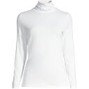 ランズエンド レディース カットソー トップス Women's Tall Lightweight Fitted Long Sleeve Turtleneck Tee White