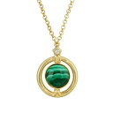 2028 fB[X lbNXE`[J[Ey_ggbv ANZT[ Gold-Tone Round Semi Precious Necklace Green