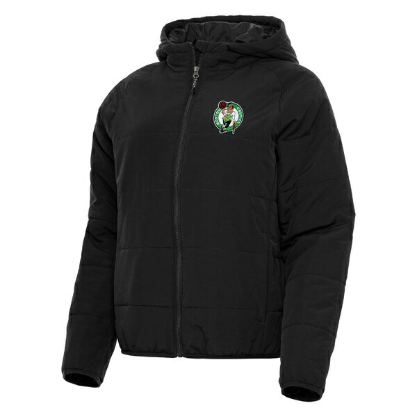 アンティグア レディース ジャケット&ブルゾン アウター Boston Celtics Antigua Women's Universe FullZip Puffer Jacket Black