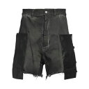 【送料無料】 リックオウエンス メンズ デニムパンツ ボトムス Denim shorts Black