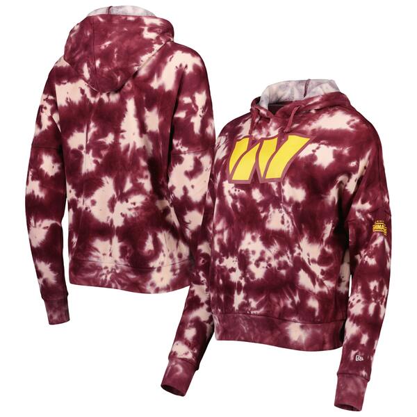 ˥塼 ǥ ѡåȥ  Washington Commanders New Era Women's Cloud Dye Fleece Pullover Hoodie Burgundy