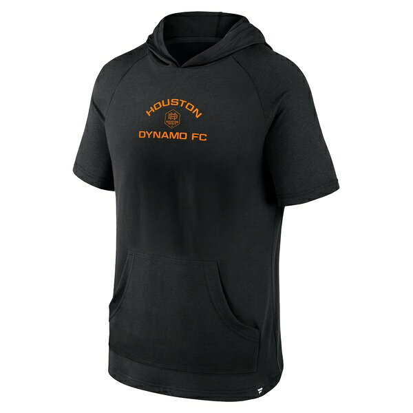 ファナティクス メンズ パーカー・スウェットシャツ アウター Houston Dynamo FC Fanatics Branded Match Raglan Short Sleeve Pullover Hoodie Black