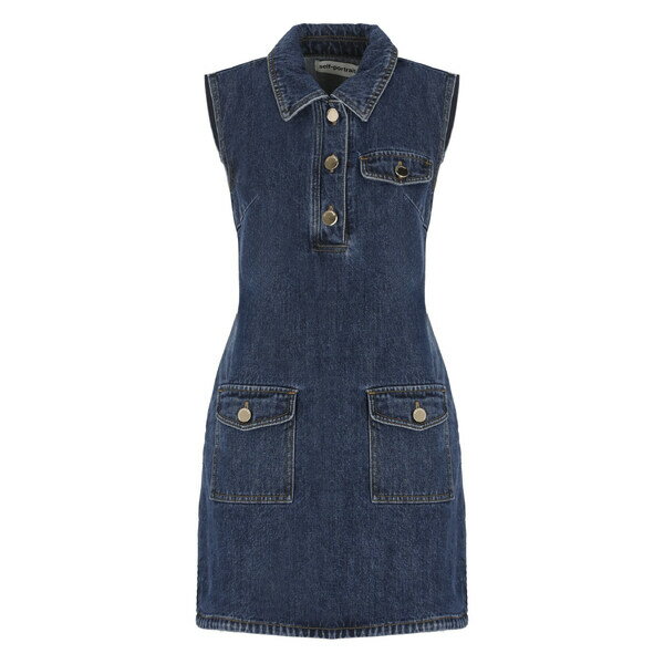セルフ・ポートレイト レディース ワンピース トップス Sleeveless Mini Dress Blue
