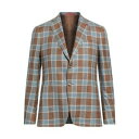 【送料無料】 イザイア メンズ ジャケット&ブルゾン アウター Blazers Brown