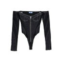 【送料無料】 マグラー レディース Tシャツ トップス Bodysuits Blue