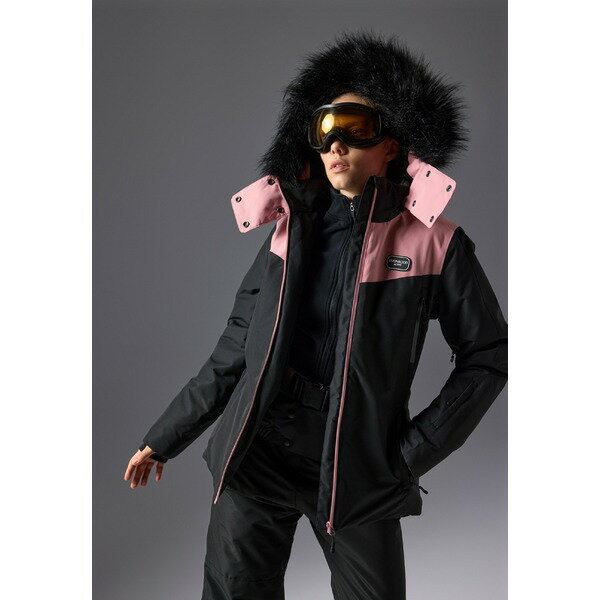 イーブン アンド オド レディース テニス スポーツ Ski jacket - black/light pink