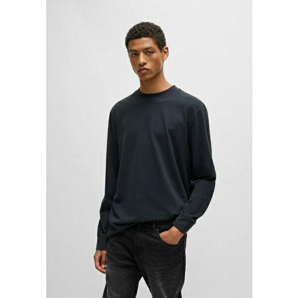 ボス メンズ Tシャツ トップス Long sleeved top - dark blue four