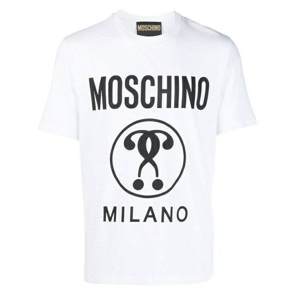 モスキーノ メンズ Tシャツ トップス ロゴ Tシャツ white/black