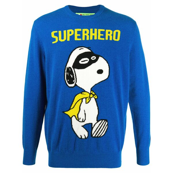 エムシーツーセイントバース メンズ パーカー・スウェットシャツ アウター Snoopy Superhero プルオーバー blue/multicolour