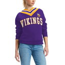 トミー ヒルフィガー レディース シャツ トップス Minnesota Vikings Tommy Hilfiger Women's Heidi Raglan VNeck Sweater Purple