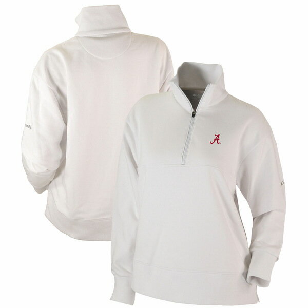 楽天astyコロンビア レディース ジャケット＆ブルゾン アウター Alabama Crimson Tide Columbia Women's OmniWick Birchwood Hills QuarterZip Pullover Top White