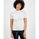 バースリー レディース カットソー トップス Women's Ribbed Cap-Sleeve Sweater, Exclusively at Macy's ...