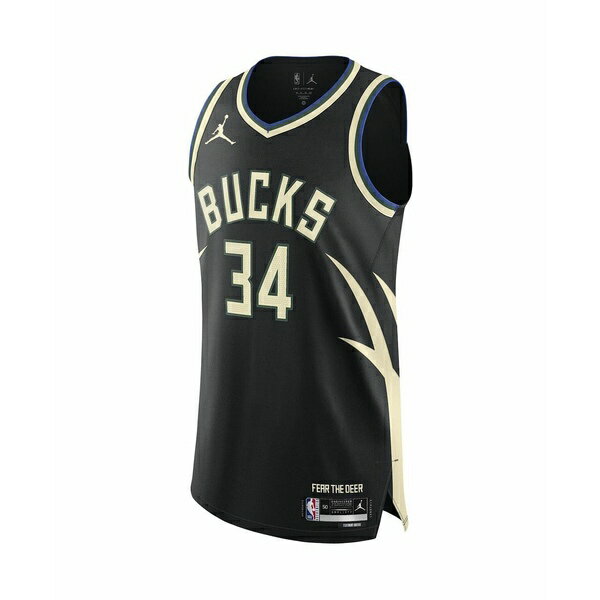 ナイキ メンズ シャツ トップス Men's Giannis Antetokounmpo Milwaukee Bucks Authentic Jersey Black