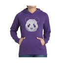 エルエーポップアート レディース パーカー・スウェットシャツ アウター Women's Word Art Hooded Sweatshirt -Panda Purple(4)