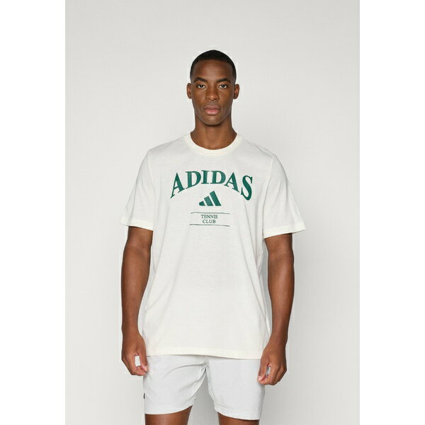 アディダス メンズ サンダル シューズ HERITAGE TENNIS GRAPHIC TEE - Sports T-shirt - chalk white