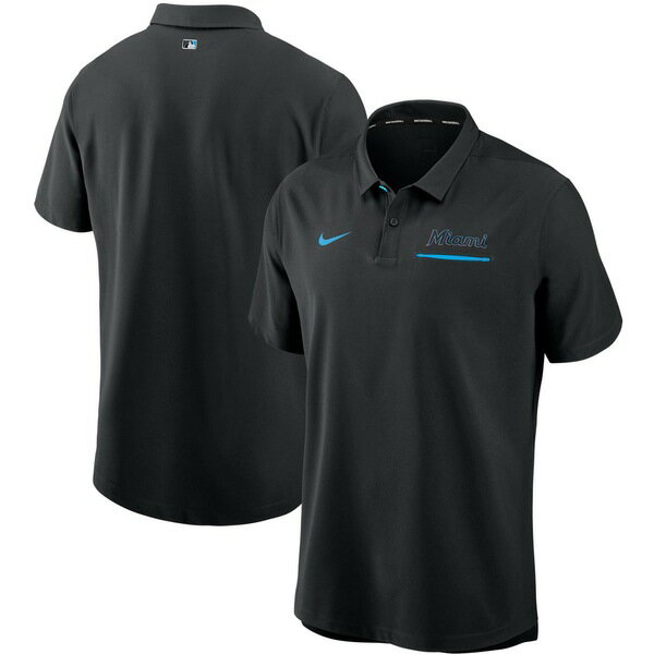 ナイキ メンズ ポロシャツ トップス Miami Marlins Nike Authentic Collection Performance Polo Black