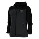 アンティグア レディース ジャケット＆ブルゾン アウター Las Vegas Raiders Antigua Women 039 s Tonal Logo Protect FullZip Hoodie Jacket Black/Charcoal