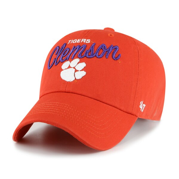 フォーティーセブン レディース 帽子 アクセサリー Clemson Tigers '47 Women's Phoebe Clean Up Adjustable Hat Orange