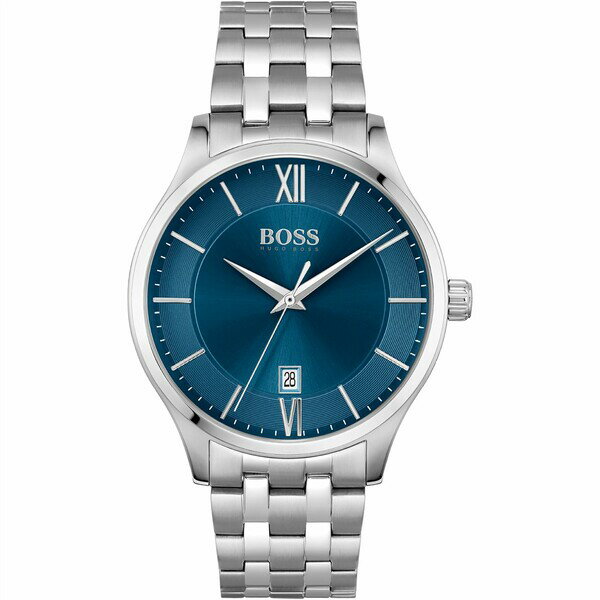 【送料無料】 ボス レディース 腕時計 アクセサリー Gents BOSS Elite Stainless Steel Bracelet Watch Silver/Blue