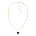 【送料無料】 トミー ヒルフィガー レディース ネックレス・チョーカー・ペンダントトップ アクセサリー Tommy Hilfiger Women's Gold IP Necklace Gold/Green