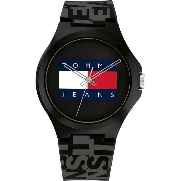 【送料無料】 トミーヒルフィガー メンズ 腕時計 アクセサリー Mens Tommy Jeans Watch With Black Silicone Strap Black