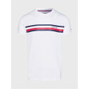 【送料無料】 トミー ヒルフィガー メンズ Tシャツ トップス RWB MONOTYPE CHEST STRIPE TEE White YBR