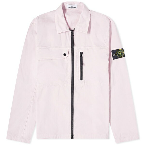 ストーンアイランド ストーンアイランド メンズ ジャケット＆ブルゾン アウター Stone Island Supima Cotton Twill Stretch-TC Zip Shirt Jacket Pink