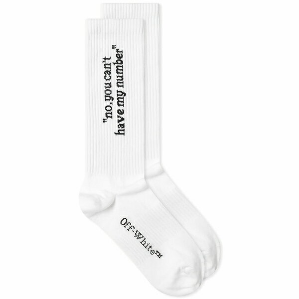 オフホワイト レディース 靴下 アンダーウェア Off-White No You Can't Long Socks White